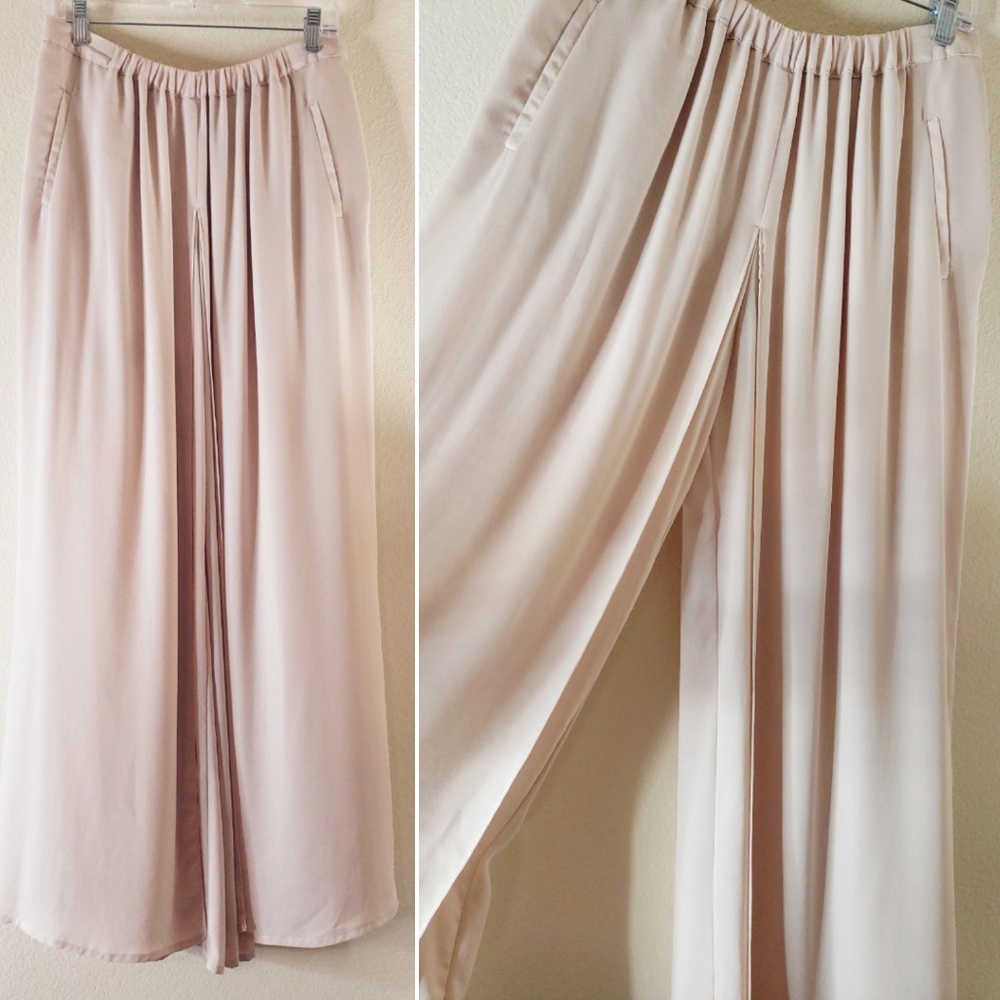 Zara Basic Palazzo Split Front Wide Leg Pant